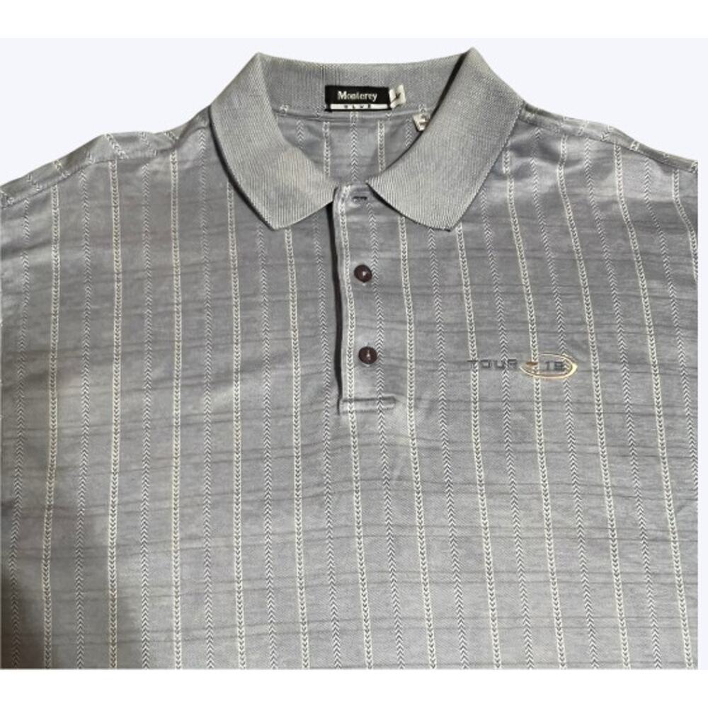 Monterey Club Tour 18 Men's Large Blue and Gold Polo Golf Shirt - Picture 3 of 5